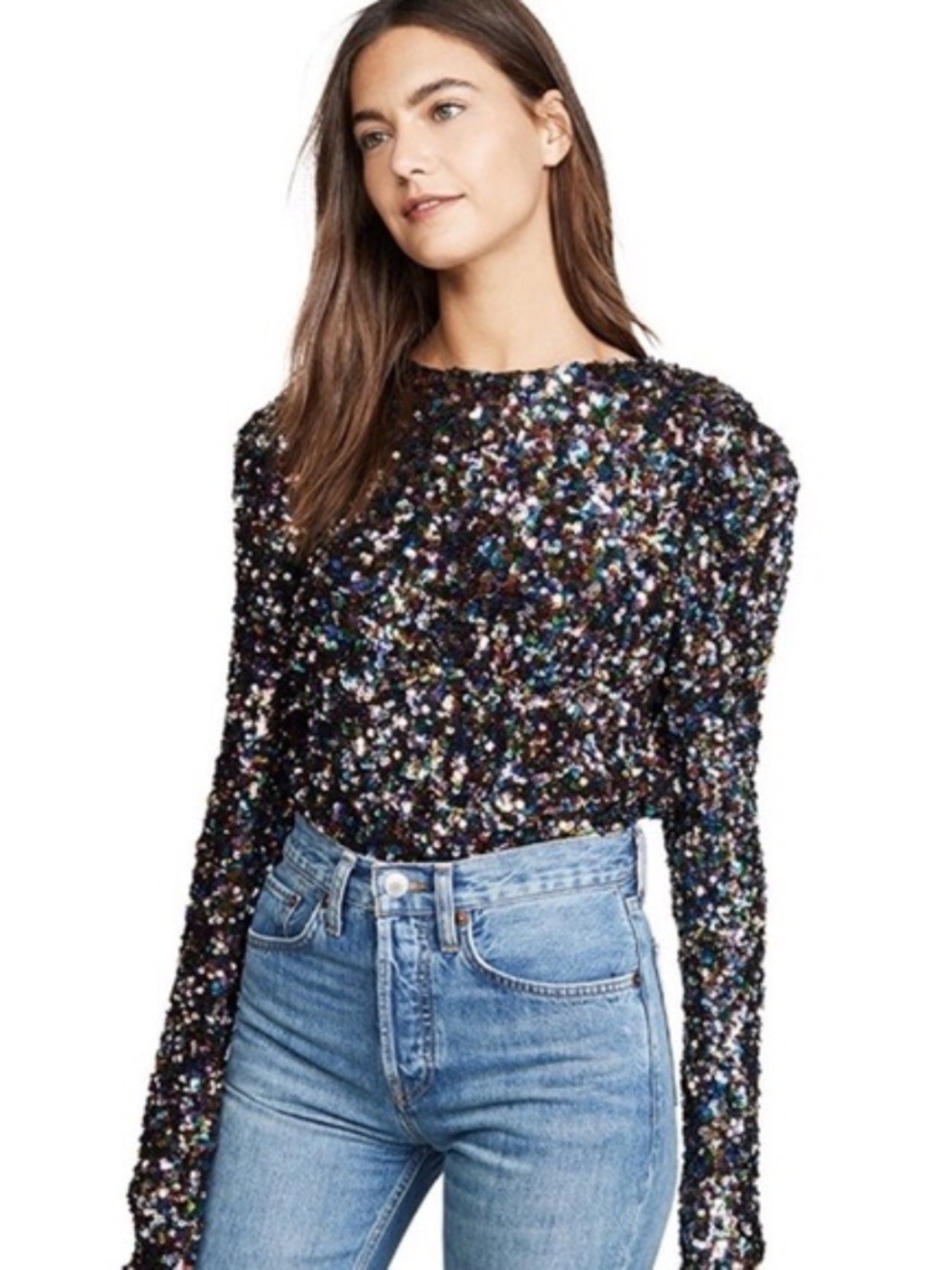 Endless Rose Multi-Colored Sequin Long Sleeve Top - Size M - NWT - Picture 7 of 7